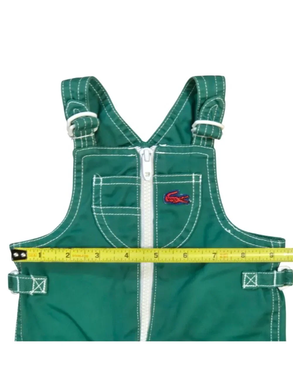 Izod Lacoste Infant Toddler Green Overalls Crocodile Alligator 12 Months Vintage
